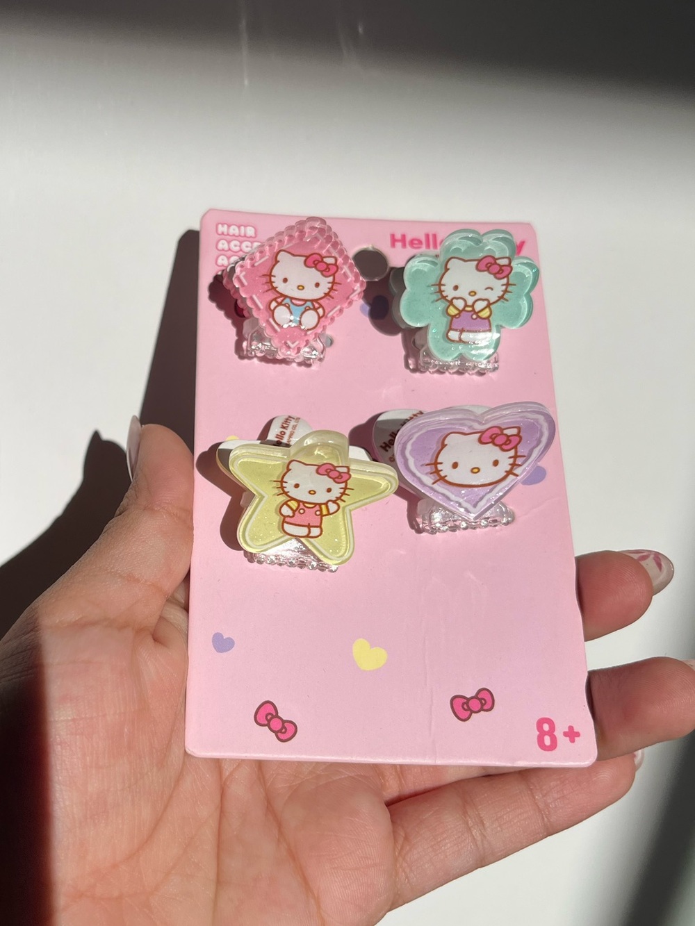 Hello Kitty Pastel Clip Set - Pink, Mint, Yellow, Lavender